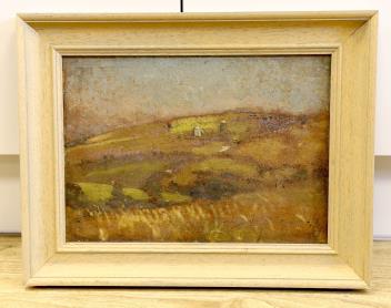 Henry John Lintott (Scottish 1877-1965) oil on board, 'Clayton Mills', details verso, 35 x 25cm